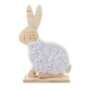 Hase mit Wolle, aus Holz, 33 cm, 1 Stk.