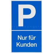 Gebotsschild blau Kundenparkplatz - 150x250mm