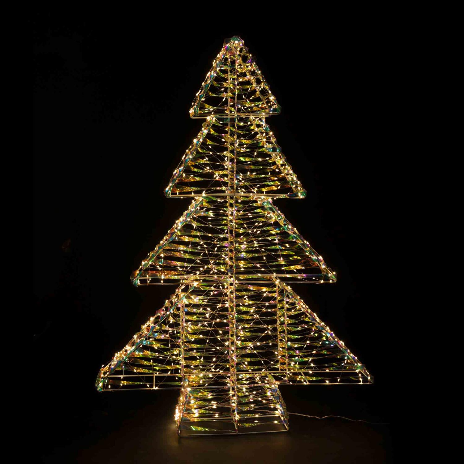 Weihnachtsbaum aus Metall/PET, mit LED, warmwei, 100cm, 1 Stk.