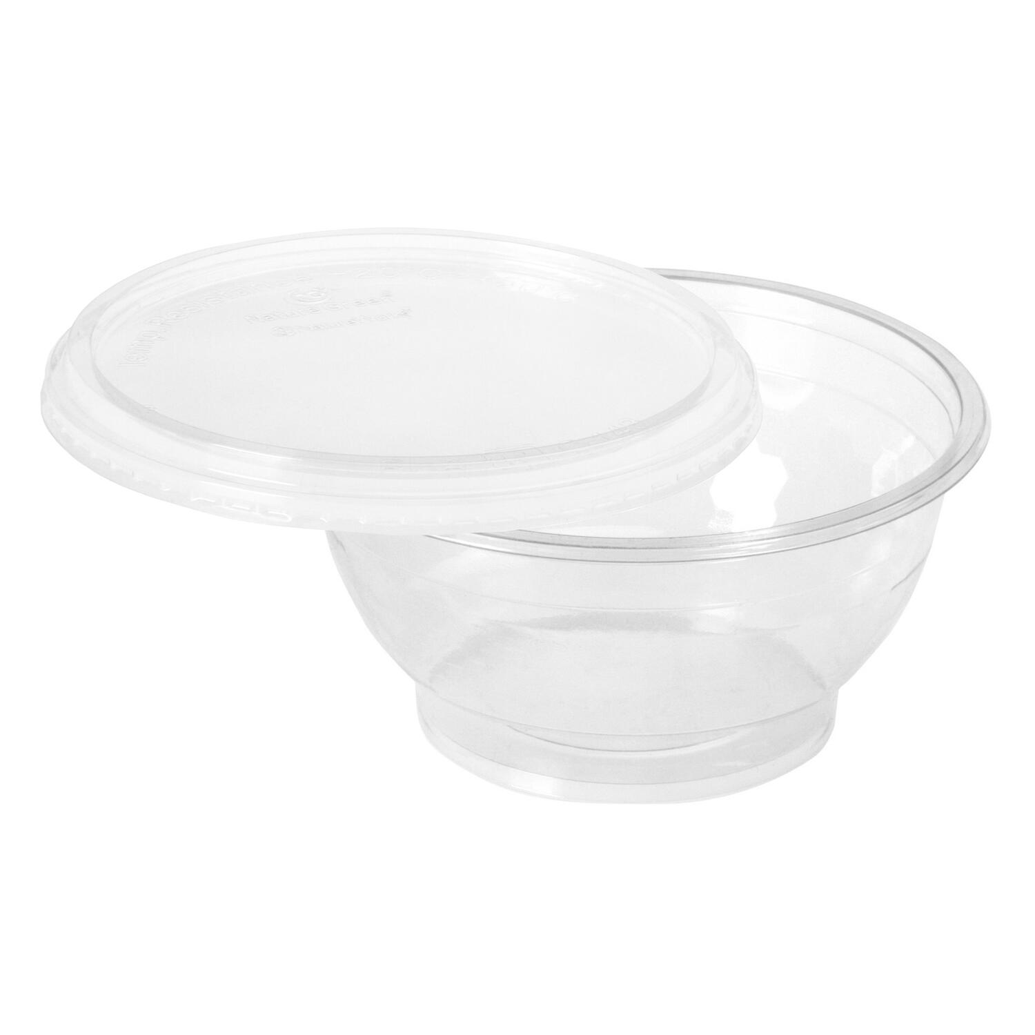 BIO Salatschalen aus Bio-Kunststoff (PLA) inkl. Deckel 700 ml  14,5 cm, 50 Stk.