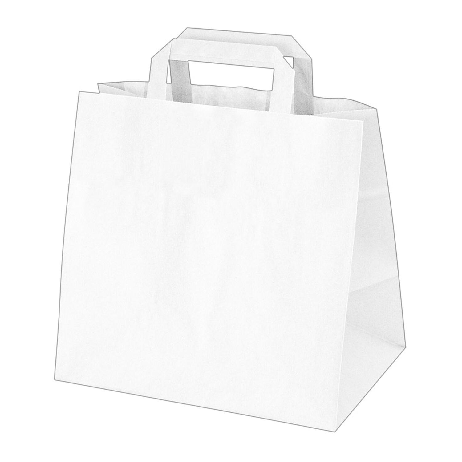 GASTRO Papiertragetaschen 25 x 26 x 17 cm mit EAN-Code wei, 250 Stk.