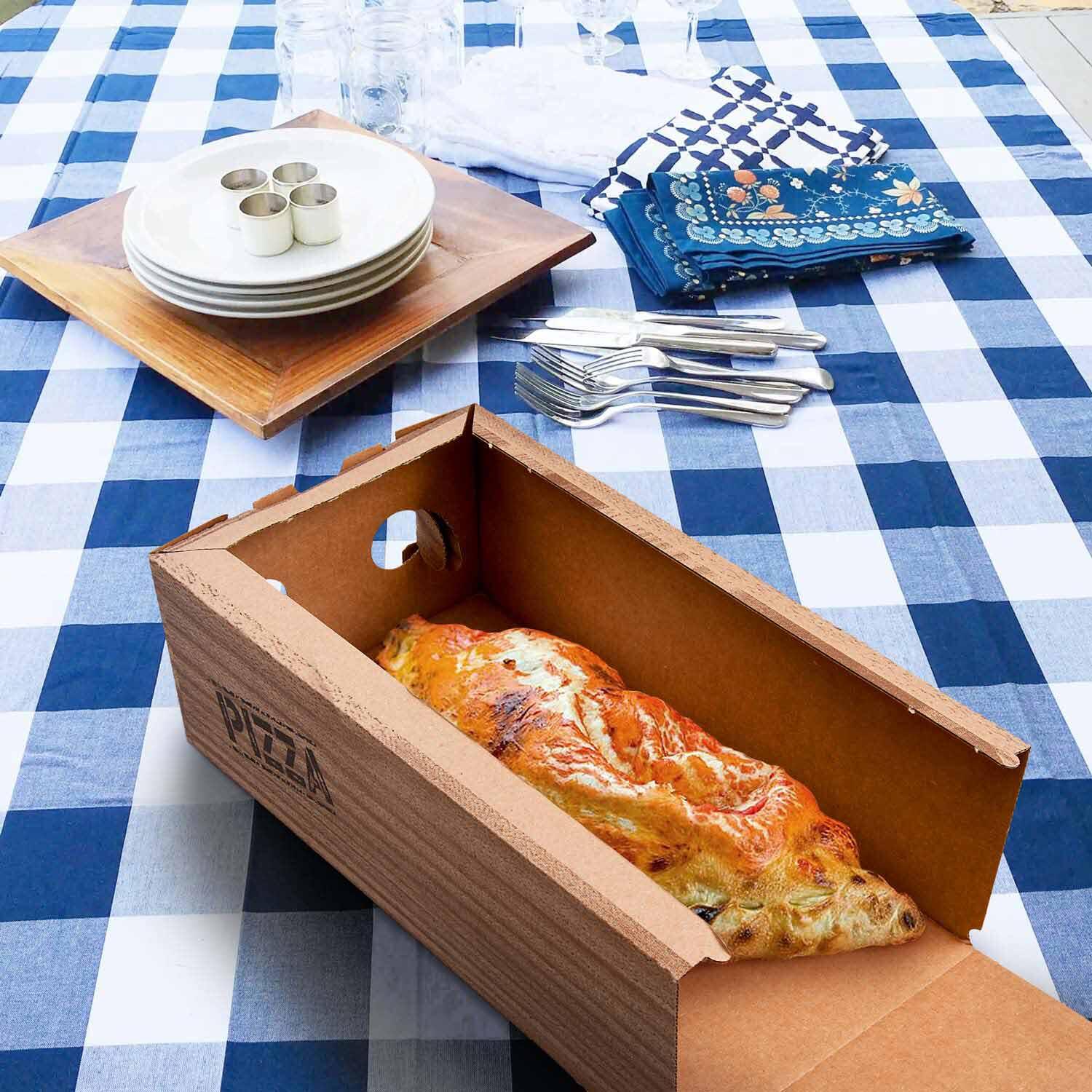 Pizzakarton CALZONE mit neutralem Motiv, 30 x 16 x 10 cm, 100 Stk.